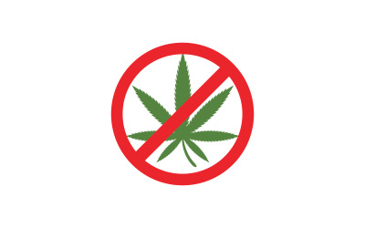 Illustrazione del simbolo del segno della marijuana della canapa design v.1
