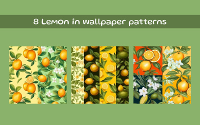 Lemon in wallpaper patterns