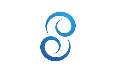Modello di logo dell&amp;#39;icona di tempesta di vortice di flusso dell&amp;#39;oceano di onda d&amp;#39;acqua v.4