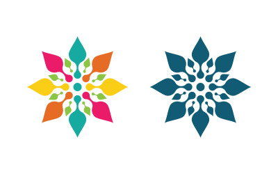 Plantilla de diseño de logotipo de icono vectorial de ilustración de flor de belleza v.3