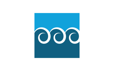 Szablon logo ikony fali oceanu płynącej wirującej burzy v.2