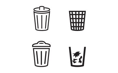 Trash icons vector illustration design template v.2