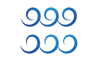 Water wave ocean flowing swirl storm icon logo template v.1