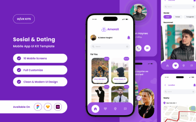 AmoraX: interfaz de usuario futurista para aplicaciones sociales y de citas