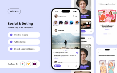 Crushy - Kit interfaccia utente per app social e incontri audace
