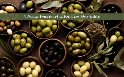 Assortment of olives on the table