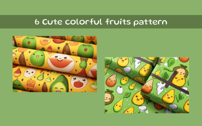 Colorful fruits slices pattern AI image
