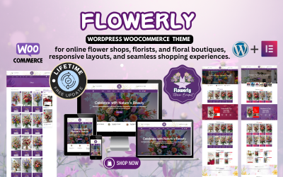 Flowerly - Thème réactif Elementor WooCommerce pour magasin de fleurs