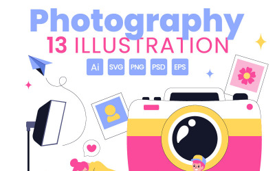 13 Fotografi Vektor Illustration