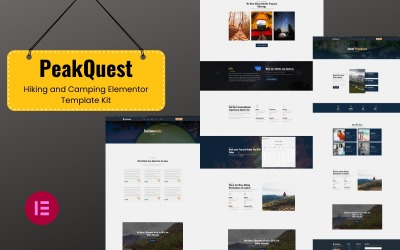 PeakQuest – sada šablon Elementor pro pěší turistiku a kempování
