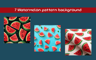 Watermelon pattern background AI image