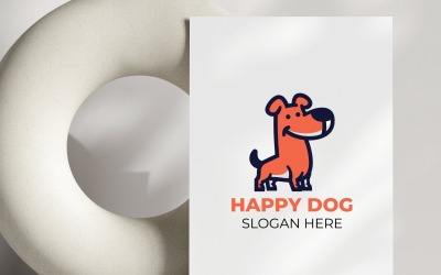 Designvorlage für das Logo eines glücklichen Hundes