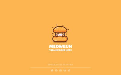 Logotipo de mascota simple de Meowbun