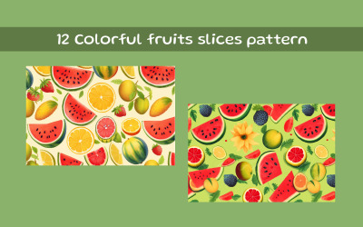 Colorful citrus fruits slices pattern AI image