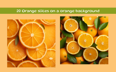 Orange slices on a orange background