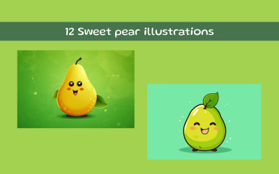 Sweet pear illustrations AI image