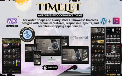 Timelet – Luxusórák árusítása WordPress Woocommerce Elementor sablon