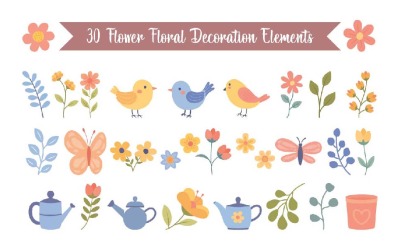 30 Flower Floral Decoration Elements
