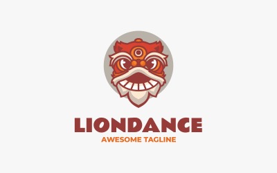 Leeuwendans Eenvoudig Mascotte Logo