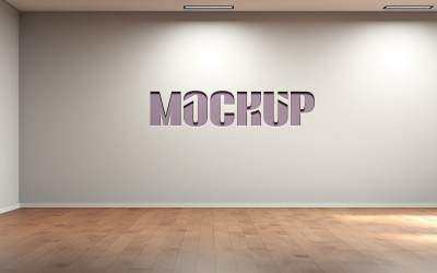 Luxury light gray wall logo mockup psd template