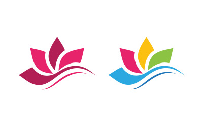 Güzellik lotus çiçeği Kozmetik cilt bakımı vektör simgesi tasarım şablonu v.1