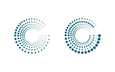Halbtonkreis, digitale Technopunkte, Vektorsymbol-Illustrationsdesign, v.4