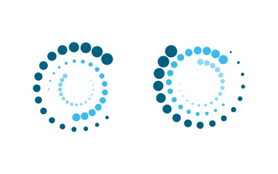 Illustrazione vettoriale dell&amp;#39;icona dei puntini techno digitali del cerchio dei mezzitoni v.6