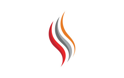 Plantilla de diseño vectorial de icono de fuego de llama caliente simple v.6