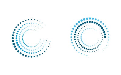 Polotónový kruh digitální techno tečky vektorové ikony ilustrace design v.14