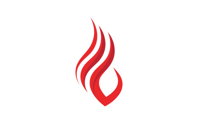 Semplice modello di progettazione vettoriale dell&amp;#39;icona del fuoco di fiamma calda v.2