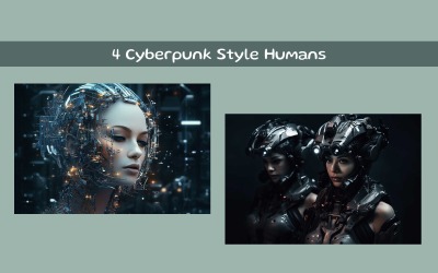 Cyberpunk Tarzı İnsanlar AI görseli