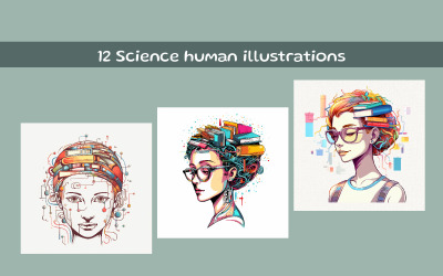 Ilustrações humanas de ciência imagem AI