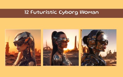 Image d&amp;#39;IA futuriste d&amp;#39;une femme cyborg