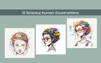Наука людини ілюстрації AI зображення