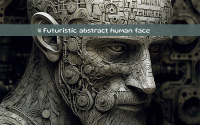Rosto humano abstrato futurista