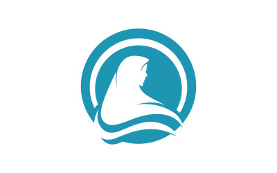 Beauty hijab store icon logo vector illustration v.6