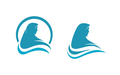 Ilustración vectorial del logotipo del icono de la tienda de hijab de belleza v.2