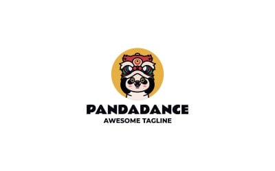 Logo mascotte semplice danza panda