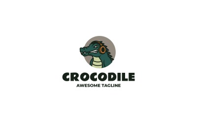 Logotipo de mascota simple de cocodrilo