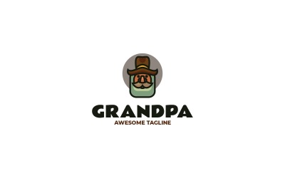 Logotipo de mascota simple del abuelo 2