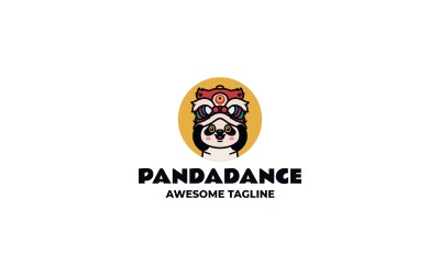 Panda Dance Einfaches Maskottchen-Logo