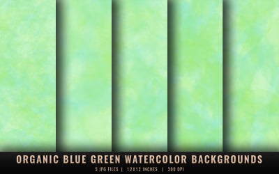 Organische blaue und grüne Aquarellhintergründe