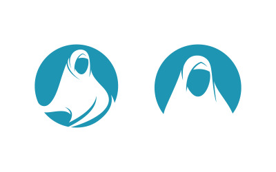 Beauty hijab store icon logo vector illustration v7.2