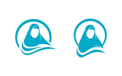 Beauty hijab store icon logo vector illustration v7.3
