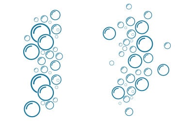 Design-Vorlage für die Vektorgrafik „Blasenwasser-Wäschewaschen“ v.7