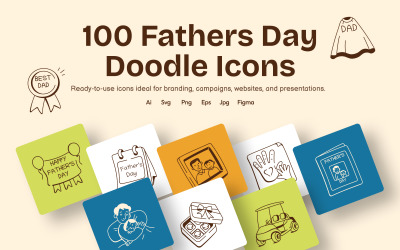 Fathers Day Doodles Icons