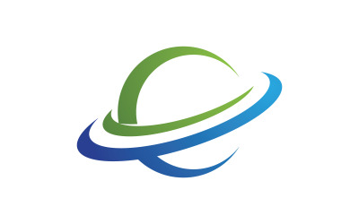 Gezegen küre Logo simge vektör tasarım şablonu v.6