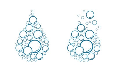 Modèle de conception d&amp;#39;illustration vectorielle de lavage de linge à l&amp;#39;eau à bulles v.4