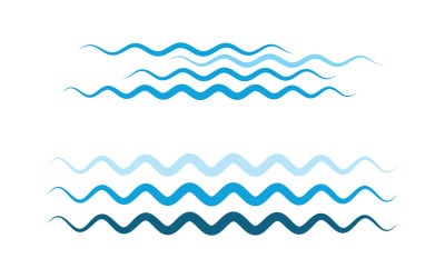 Wave icons. Water sea element, ocean liquid curve v7.2
