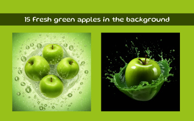 Fresh green apples in the background AI image